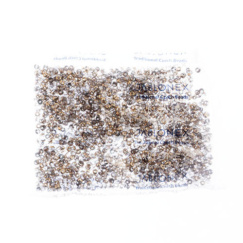 Czech Seed Bead / Pony Beads 6/0 Transparent Crystal/Grey Shades