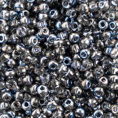 Czech Seed Bead / Pony Beads 6/0 Transparent Crystal/Grey Shades