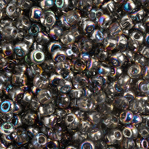 Czech Seed Bead / Pony Beads 6/0 Transparent Crystal/Grey Shades