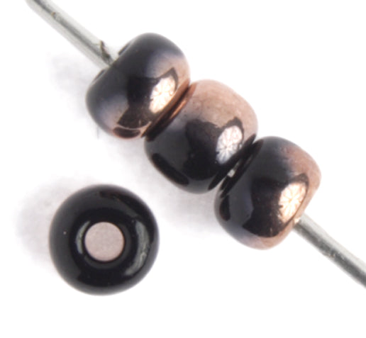 Czech Seed Bead / Pony Beads 6/0 Opaque Black/Multi Shades