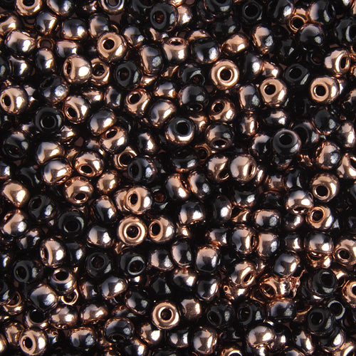 Czech Seed Bead / Pony Beads 6/0 Opaque Black/Multi Shades