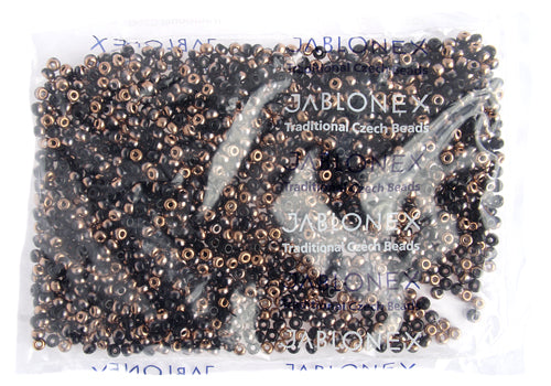 Czech Seed Bead / Pony Beads 6/0 Opaque Black/Multi Shades