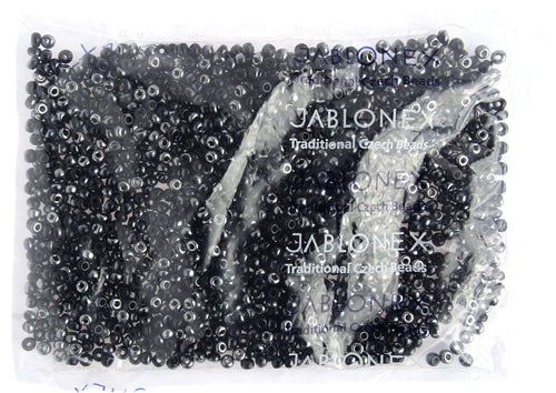 Czech Seed Bead / Pony Beads 6/0 Opaque Black/Multi Shades