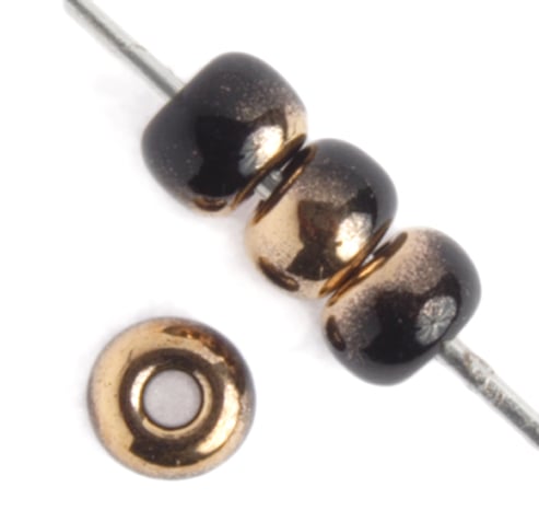 Czech Seed Bead / Pony Beads 6/0 Opaque Black/Multi Shades