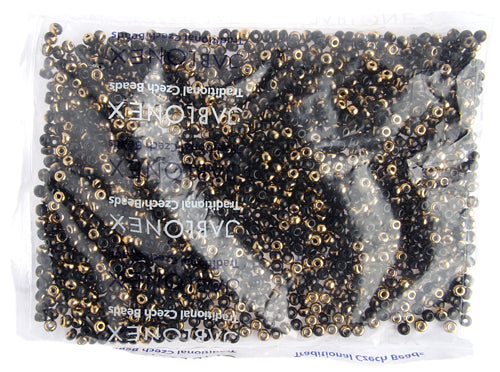Czech Seed Bead / Pony Beads 6/0 Opaque Black/Multi Shades