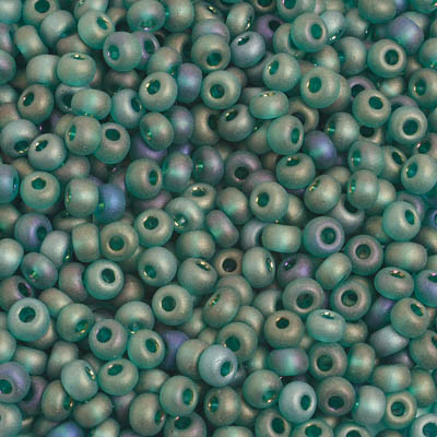 Czech Seed Bead / Pony Beads 6/0 Transparent Green Shades