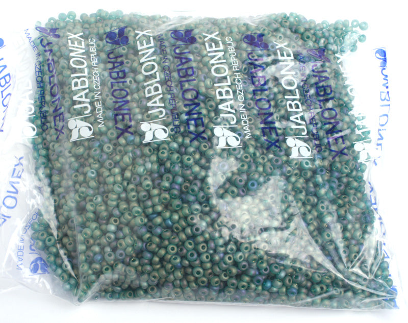 Czech Seed Bead / Pony Beads 6/0 Transparent Green Shades