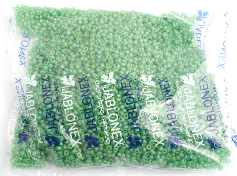 Czech Seed Bead / Pony Beads 6/0 Transparent Green Shades