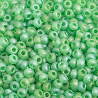 Czech Seed Bead / Pony Beads 6/0 Transparent Green Shades