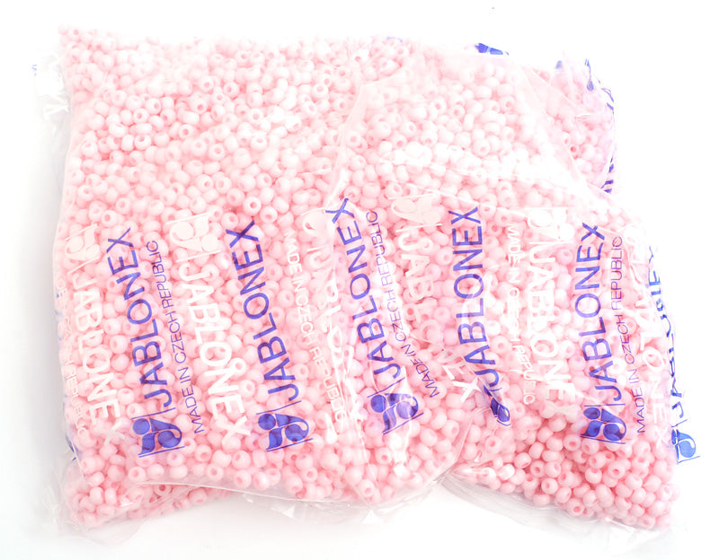 Czech Seed Bead / Pony Beads 6/0 Opaque Pink Shades