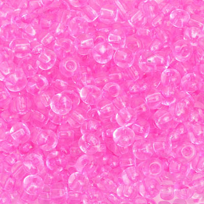 Czech Seed Bead / Pony Beads 6/0 Transparent Pink Shades