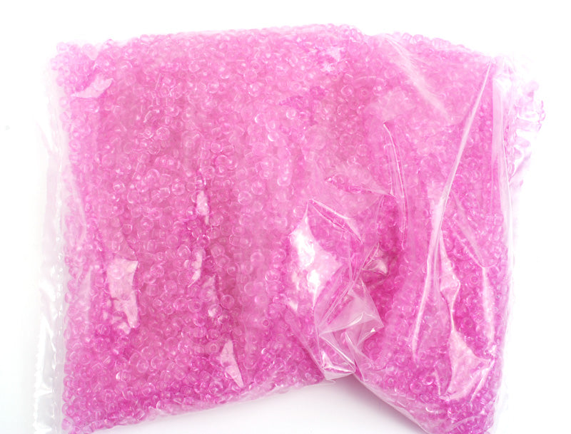 Czech Seed Bead / Pony Beads 6/0 Transparent Pink Shades