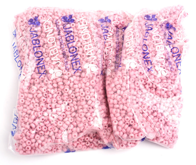 Czech Seed Bead / Pony Beads 6/0 Opaque Pink Shades
