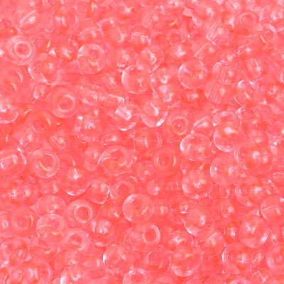 Czech Seed Bead / Pony Beads 6/0 Transparent Pink Shades