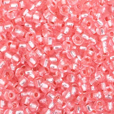 Czech Seed Bead / Pony Beads 6/0 Silver Lined Pink Shades