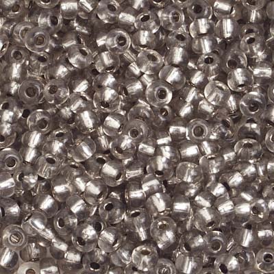 Czech Seed Bead / Pony Beads 6/0 Silver Lined Crystal/Grey Shades
