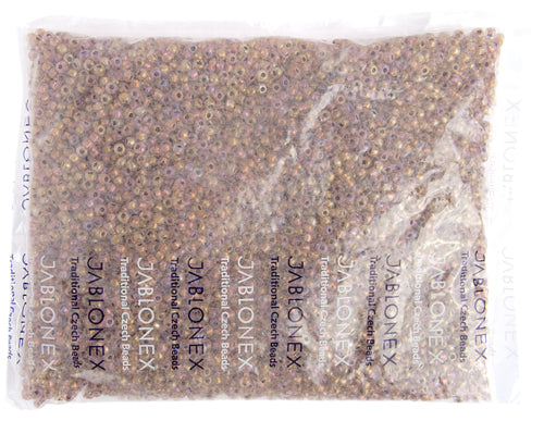 Czech Seed Bead / Pony Beads 6/0 Transparent Pink Shades