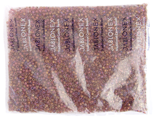 Czech Seed Bead / Pony Beads 6/0 Transparent Pink Shades