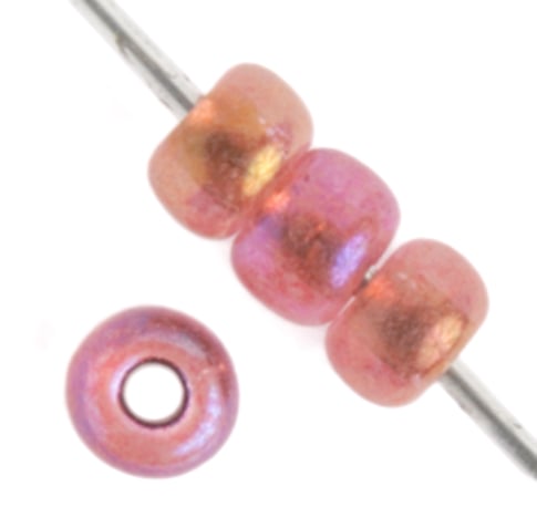 Czech Seed Bead / Pony Beads 6/0 Transparent Pink Shades