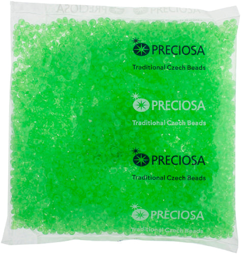 Czech Seed Bead / Pony Beads 6/0 Transparent Green Shades