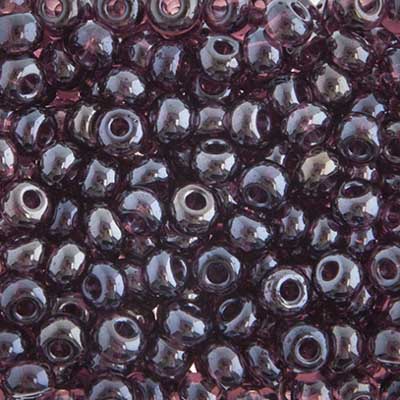 Czech Seed Bead / Pony Beads 6/0 Transparent Purple Shades
