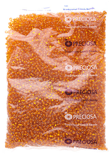 Czech Seed Bead / Pony Beads 6/0 Silver Lined Yellow/Orange Shades