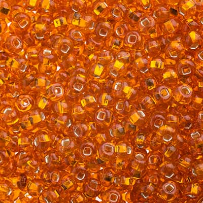 Czech Seed Bead / Pony Beads 6/0 Silver Lined Yellow/Orange Shades