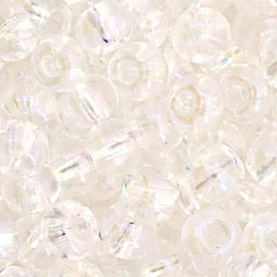 Czech Seed Beads 4/0 Transparent Crystal Aurora Borealis