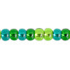 Czech Seed Beads 2/0 Color Lined Green Shades