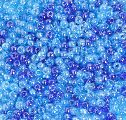 Czech Seed Beads 2/0 Transparent Blue Shades