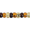 Czech Seed Beads 2/0 Color Lined Gold/Brown Shades