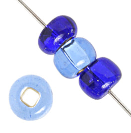 Czech Seed Beads 2/0 Color Lined Blue Shades