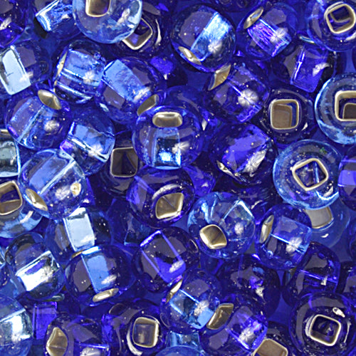 Czech Seed Beads 2/0 Color Lined Blue Shades
