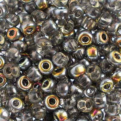 Czech Seed Beads 2/0 Transparent Crystal/Grey/Multi Shades