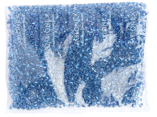 Czech Seed Beads 2/0 Color Lined Blue Shades