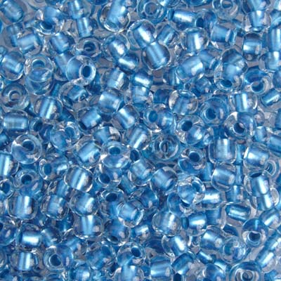 Czech Seed Beads 2/0 Color Lined Blue Shades