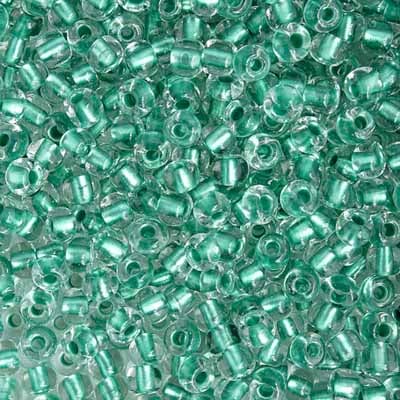 Czech Seed Beads 2/0 Color Lined Green Shades