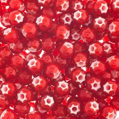 Czech Seed Beads 2/0 Cornelian White Star