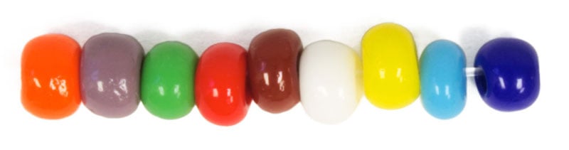 Czech Seed Beads 2/0 Opaque Black/Multi Shades