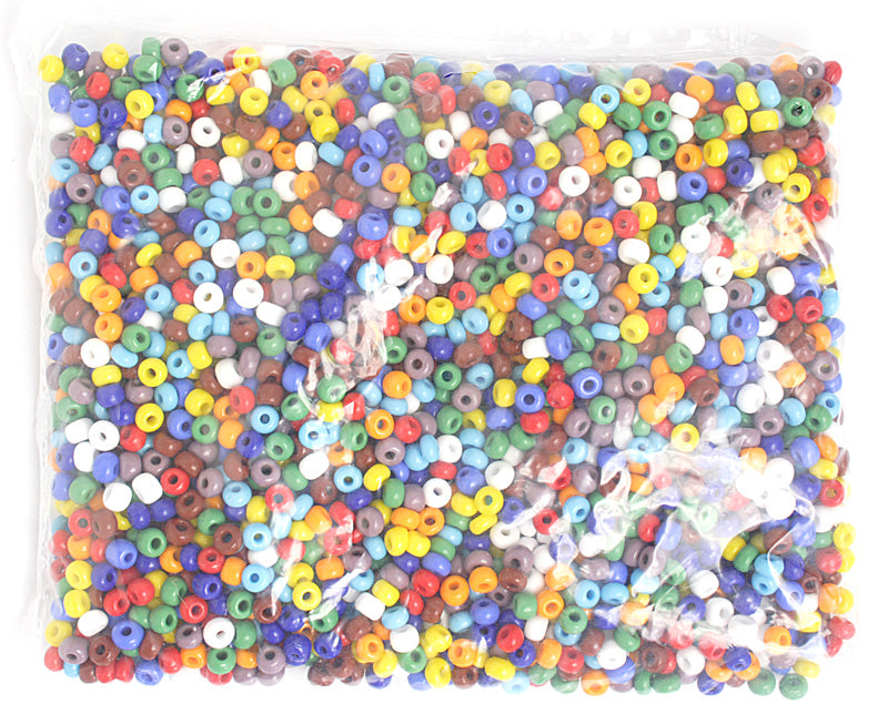 Czech Seed Beads 2/0 Opaque Black/Multi Shades