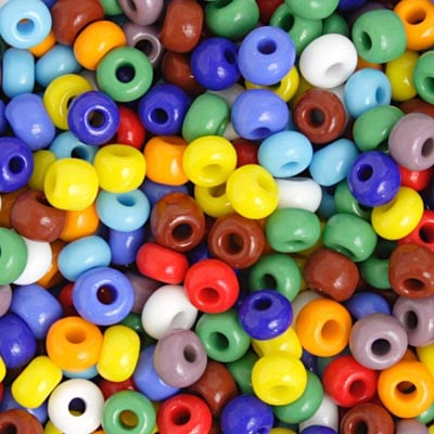 Czech Seed Beads 2/0 Opaque Black/Multi Shades