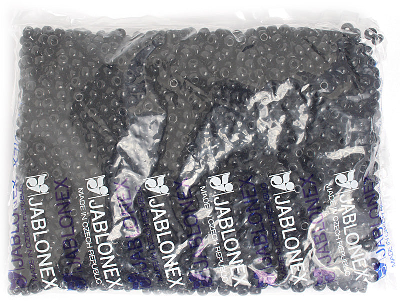 Czech Seed Beads 2/0 Opaque Black/Multi Shades