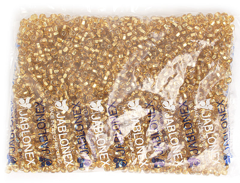 Czech Seed Beads 2/0 Color Lined Gold/Brown Shades