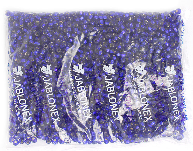 Czech Seed Beads 2/0 Color Lined Blue Shades