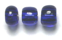 Czech Seed Beads 2/0 Color Lined Blue Shades