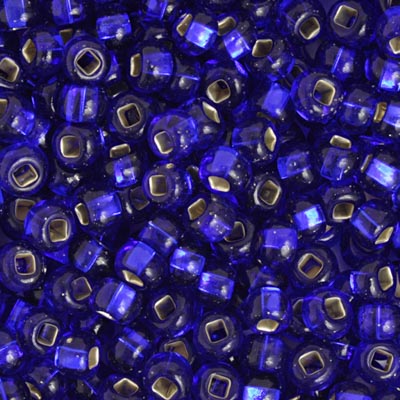 Czech Seed Beads 2/0 Color Lined Blue Shades