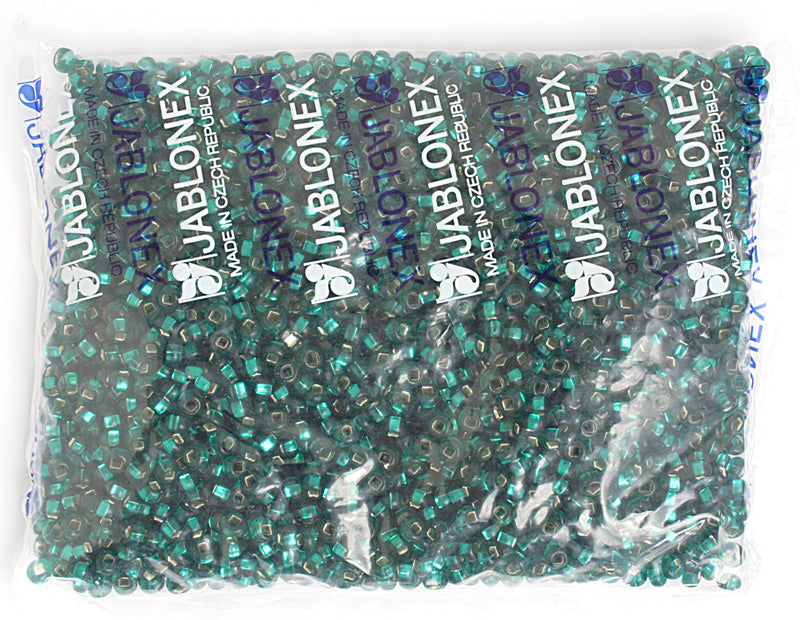 Czech Seed Beads 2/0 Color Lined Blue Shades