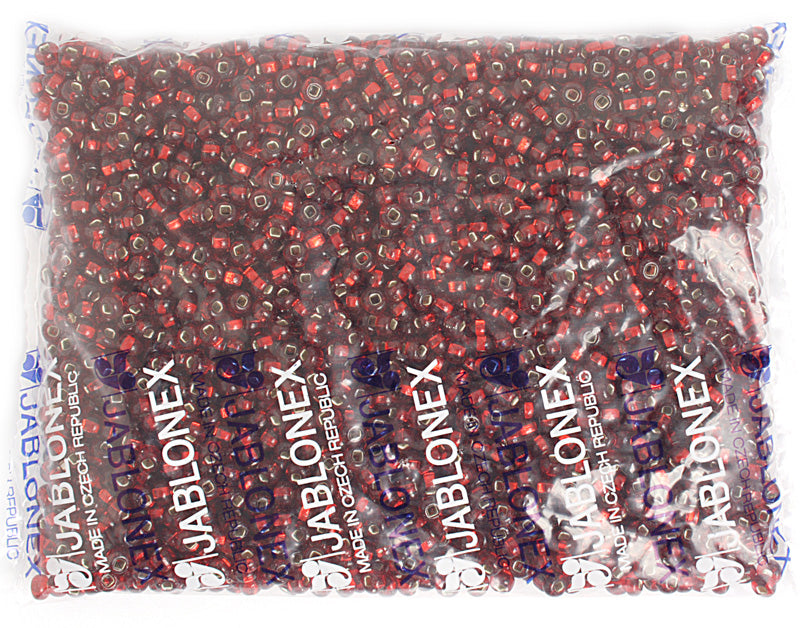 Czech Seed Beads 2/0 Color Lined Red/Pink Shades