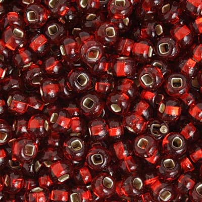 Czech Seed Beads 2/0 Color Lined Red/Pink Shades
