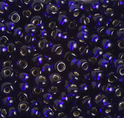 Czech Seed Beads 2/0 Color Lined Blue Shades
